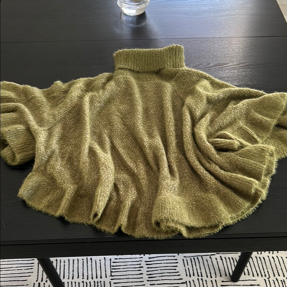Anthropologie Moss Green Turtleneck Sweater